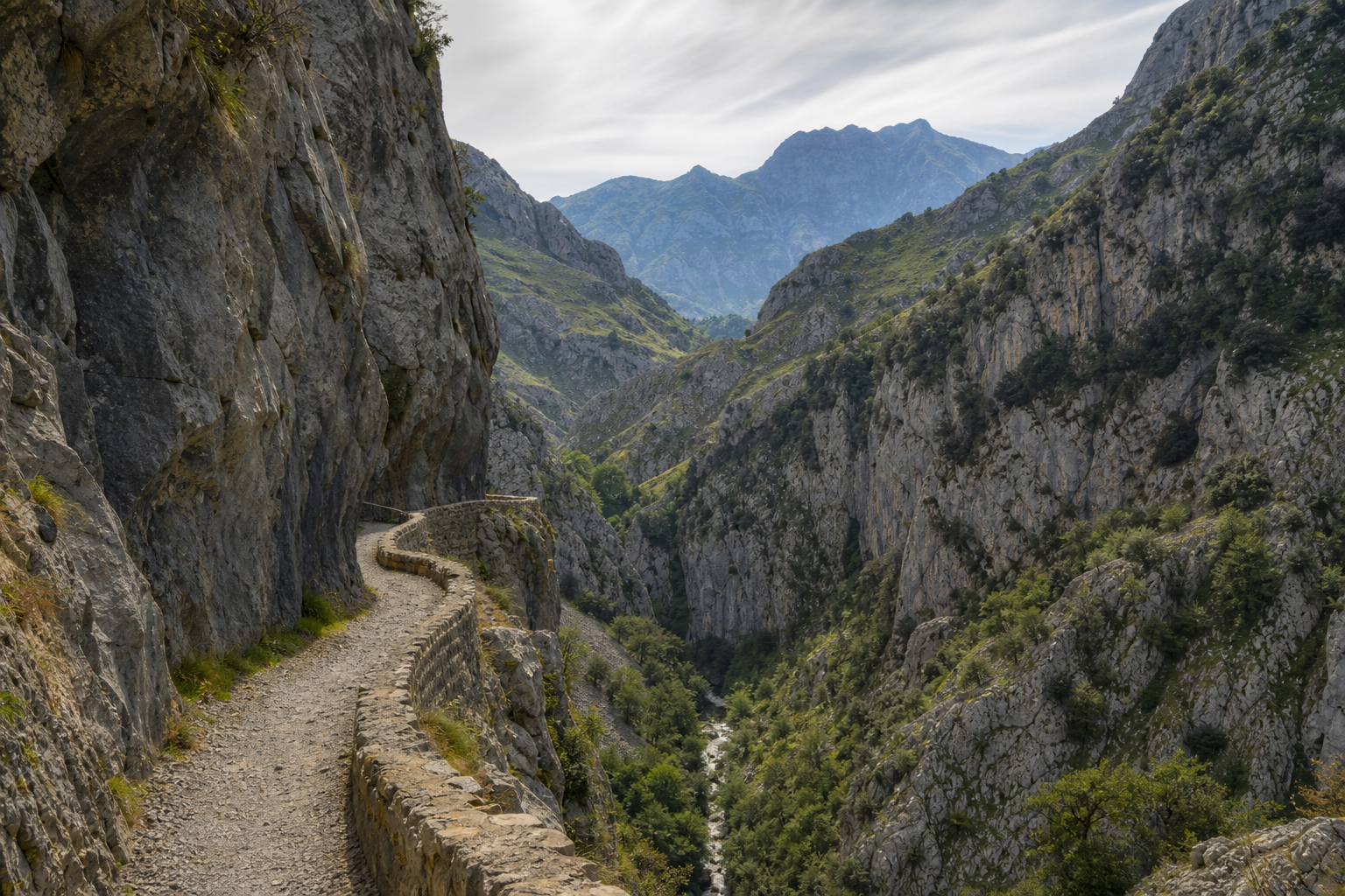 Paisaje de montaña en la Ruta del Cares